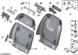 SEAT, FRONT, BACKREST TRIM COVERS diagram for BMW X5 G05 30dX