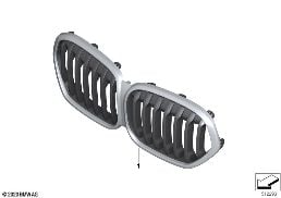 Externe afdekkingen / Gril diagram for BMW X1L F49 LCI X1 25Li