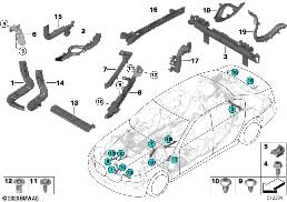 CABLE GUIDE diagram for BMW 5 Series G38 530Le