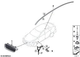 EXTERIOR TRIM / GRILL diagram for BMW 3 Series F34 GT 335iX