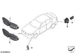 RETROFIT HIGH-GLOSS SHADOW LINE diagram for BMW 3 Series G20 Sedan 320i