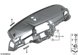 Revestimiento cuadro de instrumentos diagram for BMW 5 Series F10 LCI 530d