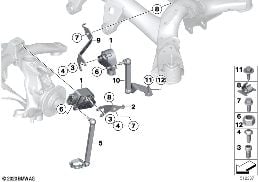 HEADLIGHT VERTICAL AIM CONTROL SENSOR diagram for BMW 4 Series F36 Gran Coupé LCI 430i