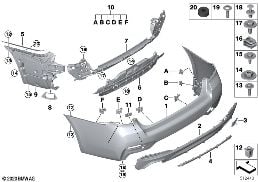 M TRIM, REAR diagram for BMW 5 Series G30 LCI 530d