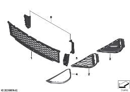 Rivestimento M elem. decorat. lato ant. diagram for BMW X2 F39 25iX