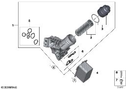 Alimentat.d'huile-filtre, nid radiateur diagram for BMW X5 G05 40iX