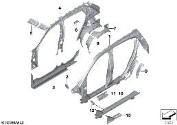サイド フレーム 個別部品 diagram for BMW X2 F39 20iX