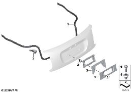 TRUNK LID, MOUNTING PARTS diagram for BMW MINI Cabrio F57 LCI JCW