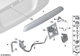 TAILGATE CLOSING SYSTEM diagram for BMW MINI Cabrio F57 LCI JCW