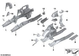 REAR WHEELHOUSE/FLOOR PARTS diagram for BMW 3 Series G20 Sedan 330d