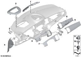 Comp.acc.plancia portastr.in alto-Cooper diagram for BMW MINI F56 LCI Cooper