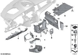 Parti applic. plancia portastrumenti inf diagram for BMW MINI F56 LCI Cooper
