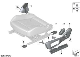 Habillages de siège avant électrique diagram for BMW 4 Series G23 Cabriolet LCI M440iX