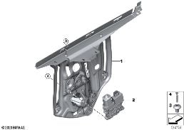 Mecanis.d.la ventanil.d.la puerta traser diagram for BMW 4 Series G23 Convertible M440iX