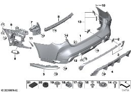M TRIM, REAR diagram for BMW 4 Series G82 M4 Coupé M4