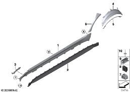 M COVER FOR ROCKER PANEL / WHEEL ARCH diagram for BMW 3 Series G80 M3 M3 Competition