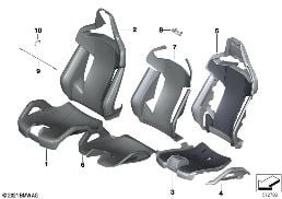 FRONT SEAT, UPH.AND COVER, M SPORTS SEAT diagram for BMW 3 Series G80 M3 LCI M3 Competition