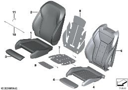FRONT SEAT, UPH.AND COVER, M SPORTS SEAT diagram for BMW X3 G01 LCI M40iX