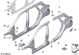 BODY-SIDE FRAME diagram for BMW 2 Series U06 Active Tourer 220d