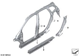 SIDE FRAME SECTION, CENTER diagram for BMW 2 Series U06 Active Tourer 220d