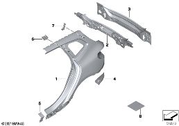SIDE PANEL/TAIL TRIM diagram for BMW 2 Series U06 Active Tourer 220d