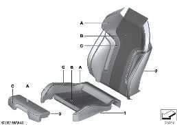 INDIVIDUAL SPORTS SEAT COVER, FRONT diagram for BMW 4 Series G82 M4 Coupé LCI M4