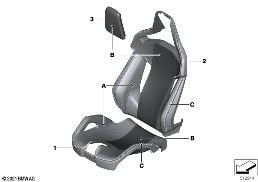 INDIVIDUAL COVER M SPORT SEAT diagram for BMW 8 Series F91 M8 Convertible M8
