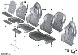 Sitz vorn Polster und Bezug diagram for BMW X5 M F85 X5 M