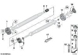 HARDY COUPLINGS/CENTER BEARING/INNER NUT diagram for BMW 6 Series F13 LCI 650iX