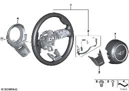JCW STEERING WHEEL RIM, LEATHER