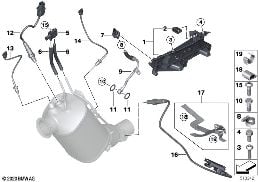 柴油微粒过滤器传感器 / 安装件 diagram for BMW 5 Series F10 520d