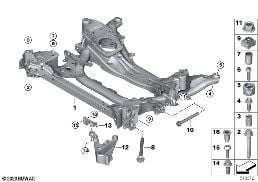 Cadre auxiliaire AV toutes roues diagram for BMW 4 Series G23 Cabriolet LCI M440iX