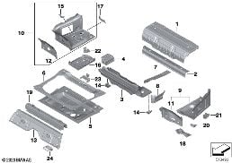 MOUNTING PARTS FOR TRUNK FLOOR PANEL