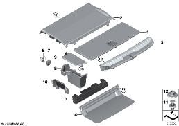 CARGO AREA FLOOR COVERING, PHEV diagram for BMW 3 Series G21 Touring LCI 330eX