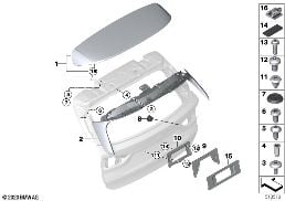 Achterklep aanbouwdelen diagram for BMW X1 F48 LCI 20i