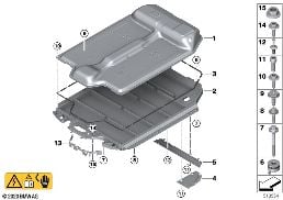 Högspänningsackumulator hus diagram for BMW iX3 G08 BEV iX3
