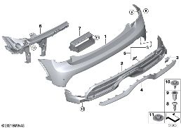 Verkleidung hinten diagram for BMW MINI F55 LCI One