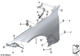 Переднее крыло diagram for BMW 4 Series G26 Gran Coupé M440iX