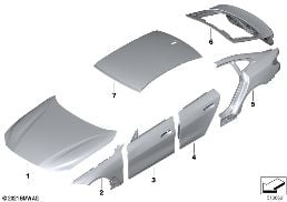 Наружная облицовка diagram for BMW 4 Series G26 Gran Coupé M440iX