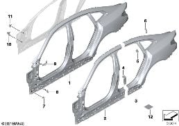 боковой каркас diagram for BMW 4 Series G26 Gran Coupé M440iX