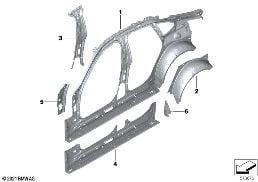Боковой каркас Внутр diagram for BMW 4 Series G26 Gran Coupé M440iX