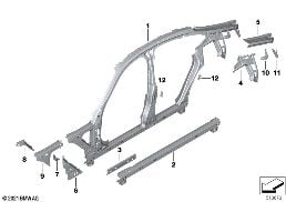 Боковой каркас Ср diagram for BMW 4 Series G26 Gran Coupé M440iX