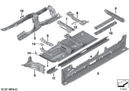 Перегородка баг.отделение/детали днища diagram for BMW 4 Series G26 Gran Coupé M440iX