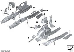 Брызговик Зд/детали днища diagram for BMW 4 Series G26 Gran Coupé M440iX