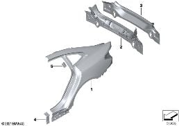 Крыло/облицовка задней части diagram for BMW 4 Series G26 Gran Coupé M440iX