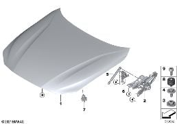 Крышка капота / навесное оборудование diagram for BMW 4 Series G26 Gran Coupé M440iX