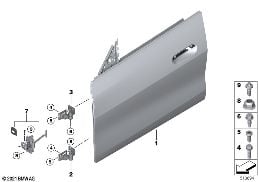 Дверь Пд, петли/ограничитель двери diagram for BMW 4 Series G26 Gran Coupé M440iX