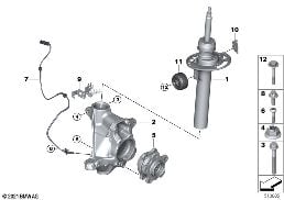 Γόνατ.ανάρτ.εμπρ./ακραξόν./ρουλ.τροχ.RWD diagram for BMW X3 G01 LCI 18d