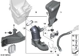 Luftführung diagram for BMW X3 G01 30dX