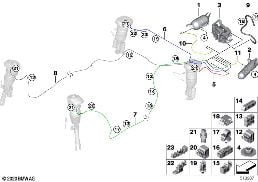 LEVELLING DEVICE/TUBING/ATTACHING PARTS diagram for BMW 6 Series G32 GT 620dX